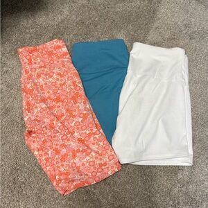 Pink and Blue Bike Shorts for Active Wear